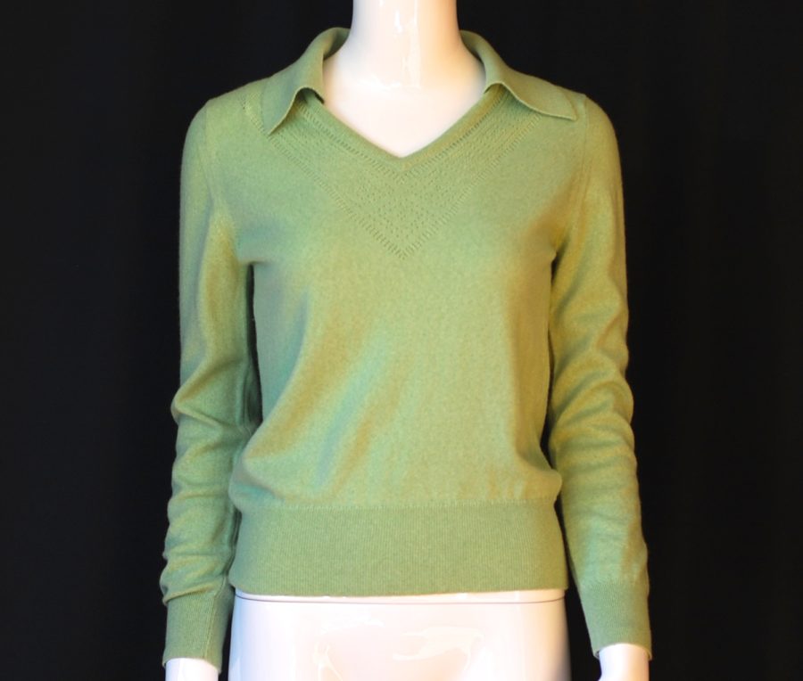 Rodier Light Green Wool Sweater, made in France