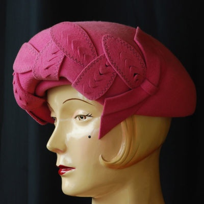 Lilly Dache 1960's Pink Leaves Hat