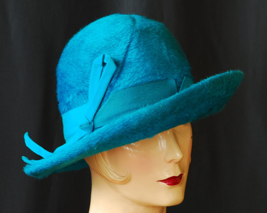 Lilly Dache 1960's True Bluebrimmed hat with side bow