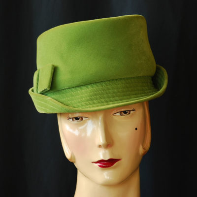 1960's Saucy Green Velvet hat