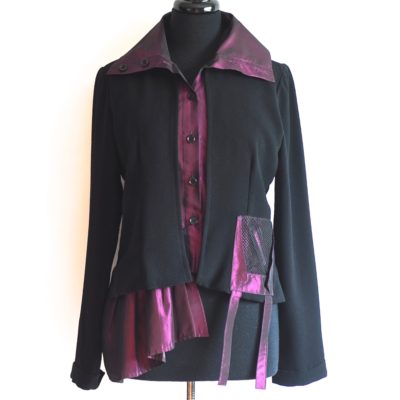 Fashion V.I.P. Blouse & jacket Combo in purple and black, made in France