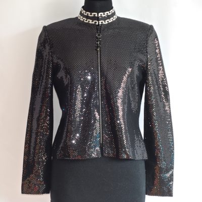 St. John Couture sparkling jacket by Marie Grey, made in USA