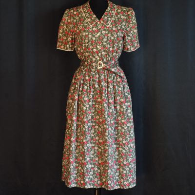 The Scotch House 1950's printed cotton summer day dress, made in Scotland.