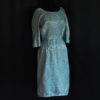 Distinctively Yours 1950's blue brocade dress, made in Canada