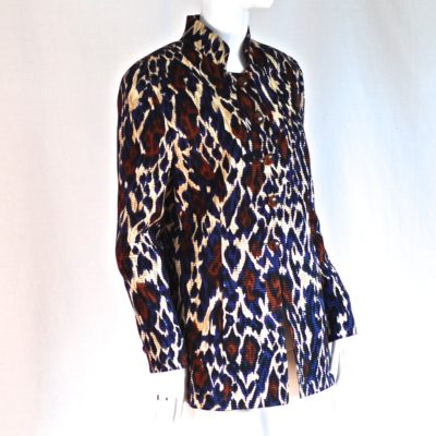 Louis Feraud 1980's printed, silk and wool textured blazer, made in Germany