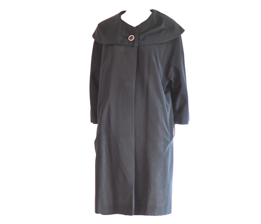 Pallas Juwel Gewebe 1950's black knee-length rain coat, made in GermanyRain Coat