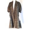 1950's swing coat with three quarter length puffed sleeves and a heavy gold metallic weave