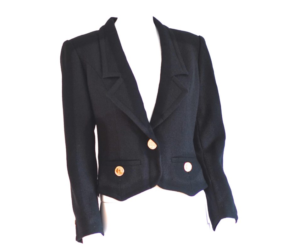 Givenchy Vintage Black Wool Fitted Blazer