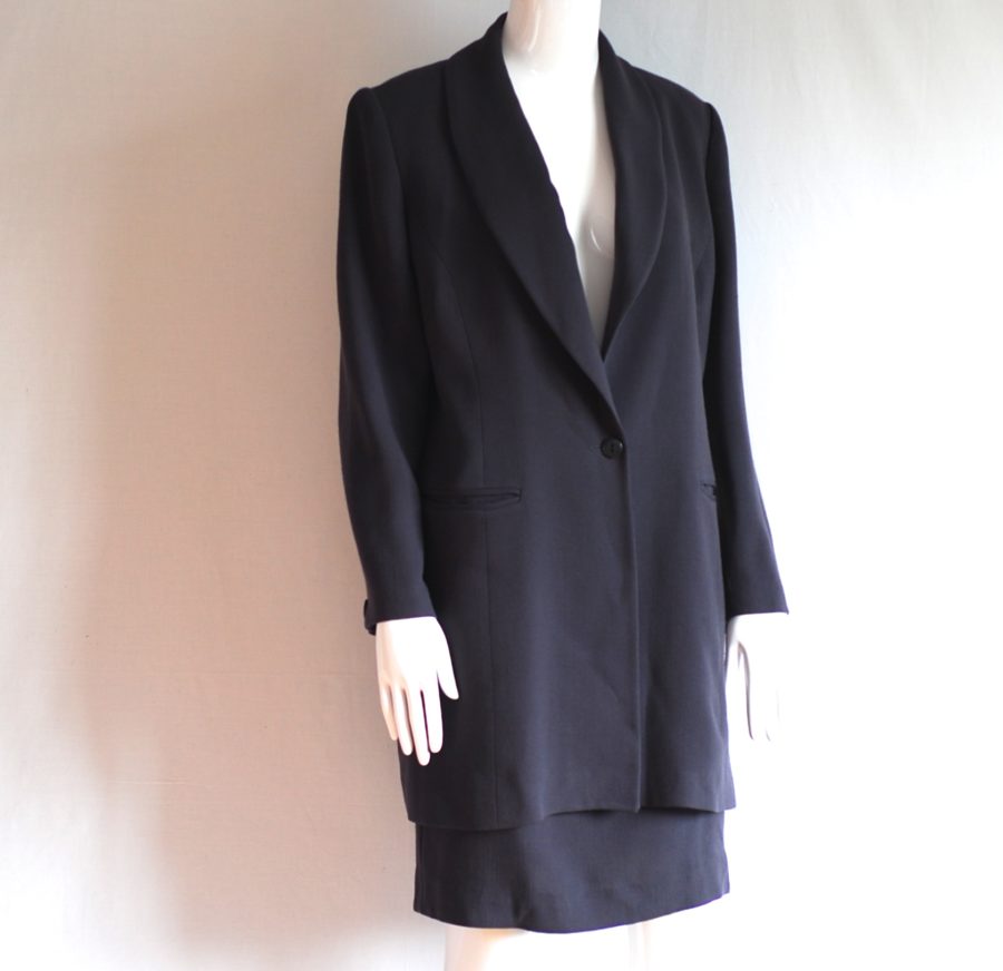 Therese Baumaire gray wool suit with long jacket, made in France