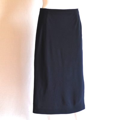 Louis Feraud basic black wool midi skirt, made in Germany
