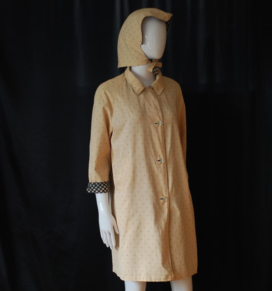 1960's Reversible Raincoat With Two Matching hats