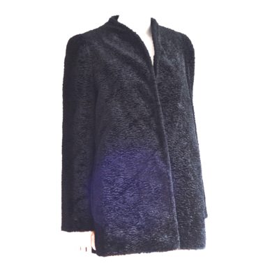 MAR-LO Black Faux Persian lamb coat made in montreal, canadaCoat