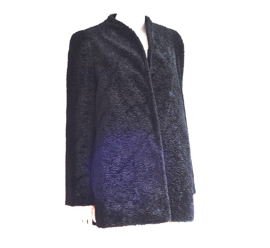 MAR-LO Black Faux Persian lamb coat made in montreal, canadaCoat
