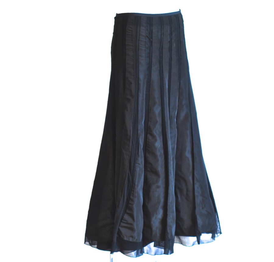 Cabo Ribbon & Knit black maxi skirt made in Italy