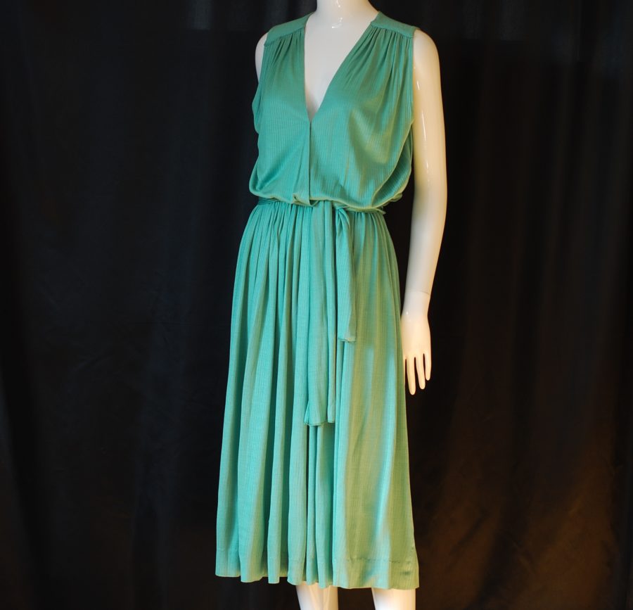 antonella ore Silk & Viscose pastel green summer dress made in Italy