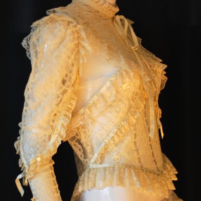 Victorian Style mixed lace ivory colored romantic blouse