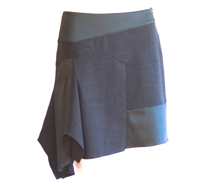 Simultaneous Asymmetrical Gray Skirt _ Italy