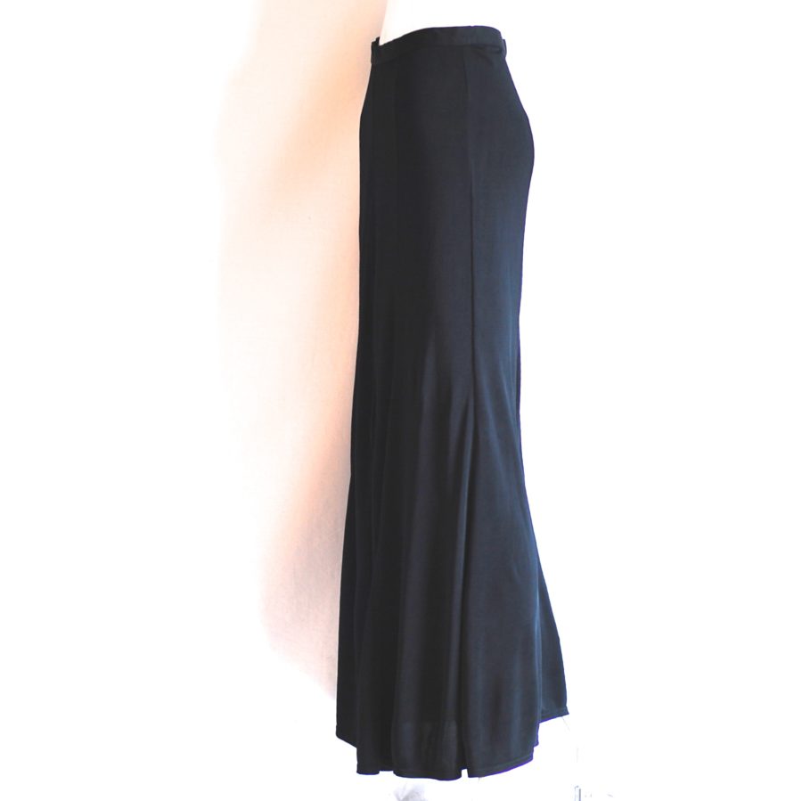 Ronit Zilkha black maxi skirt with front slit, made in England