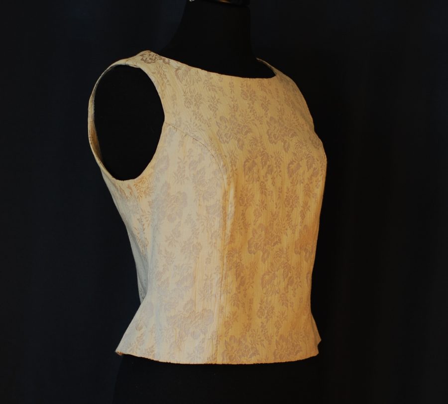 ces-Astuces Astu sleeveless top, light green and ivory - made in France
