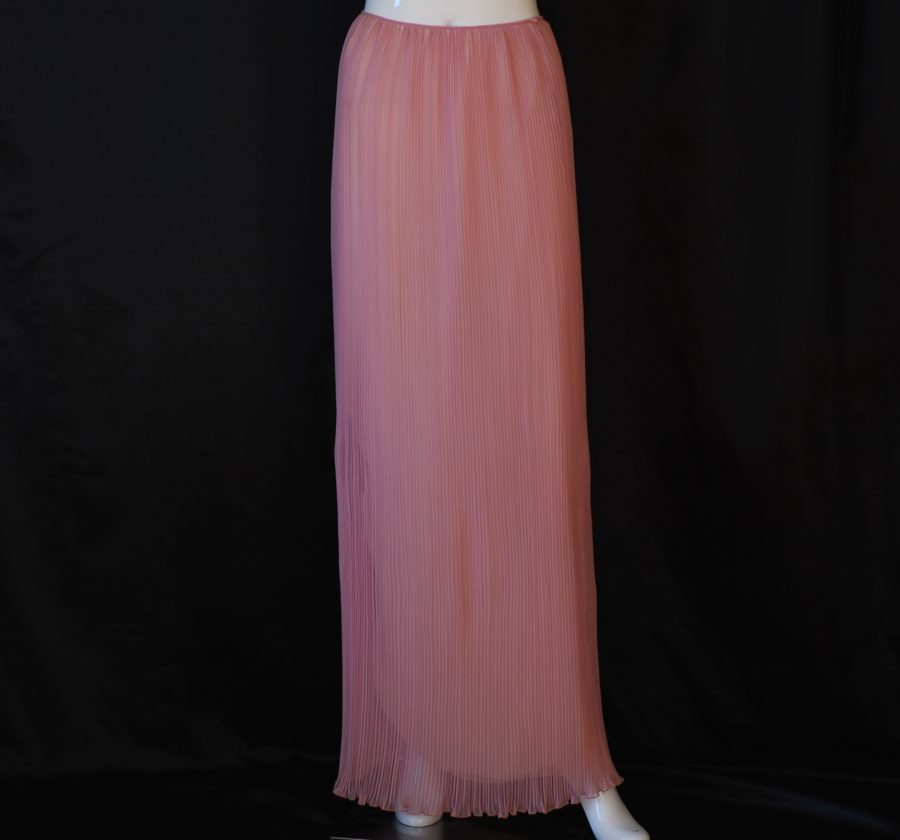 Mary McFadden 1970's grecian style pleated maxi skirt, made in USA