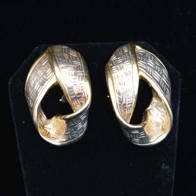 Large artisan sterling silver earrings - signed
