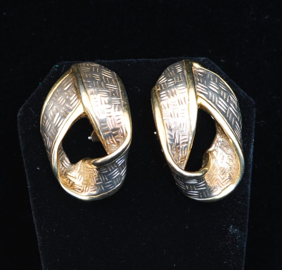 Large artisan sterling silver earrings - signed
