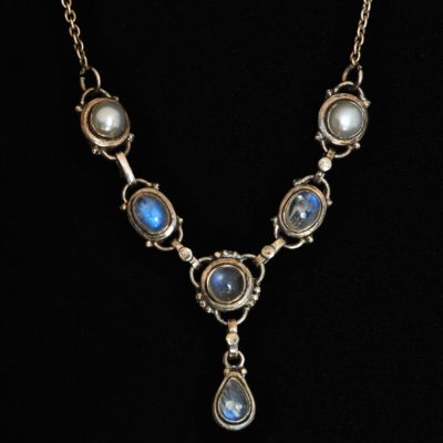Quartz & Pearl Sterling Silver Necklace