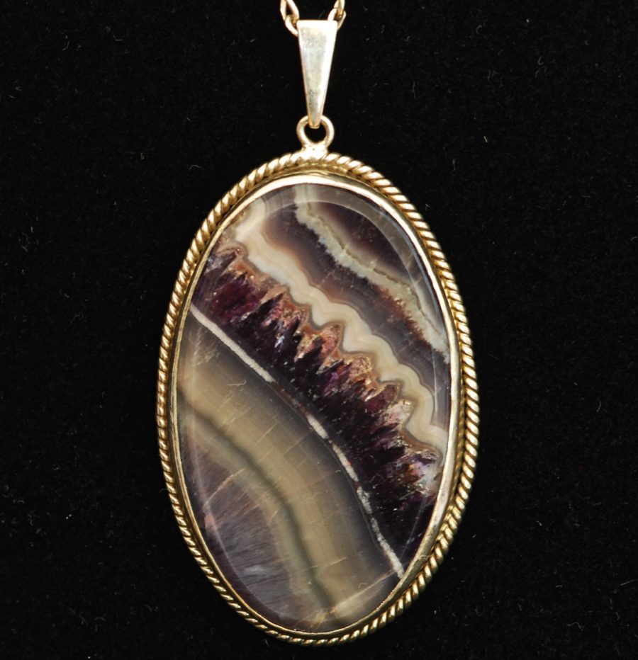Large Amethyst Quartz Cameo Pendant on a sterling silver chain