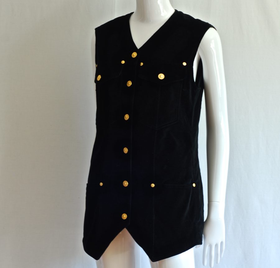 Versace Jeans Couture Black Sleeveless Jacket - Italy