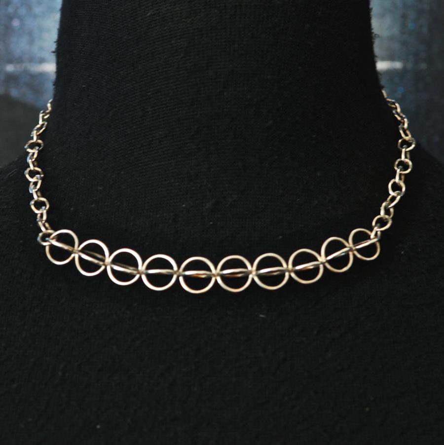Sterling silver circles within circles necklace