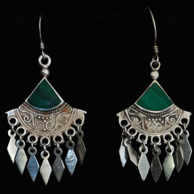 Malachite & Sterling Silver Earrings