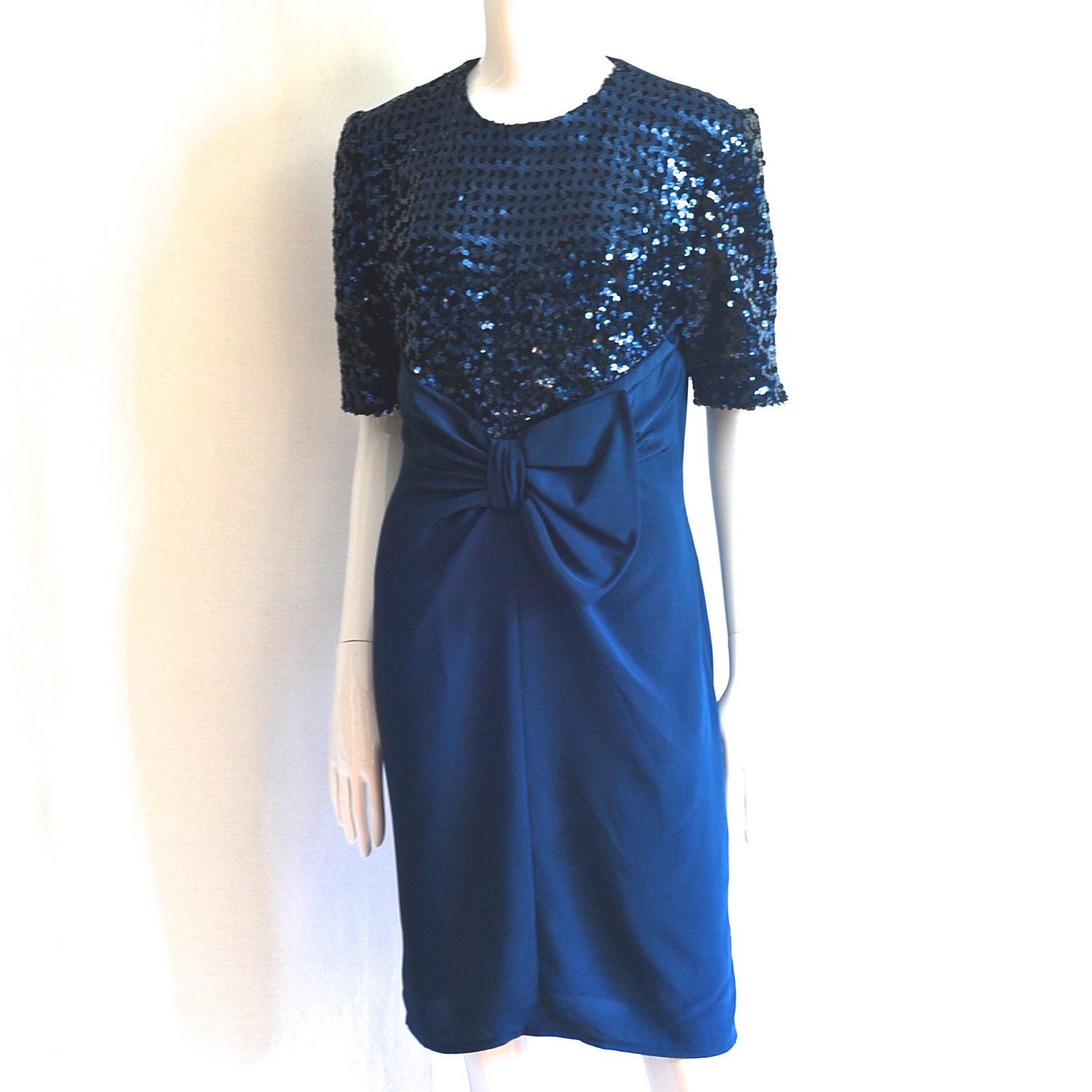 Luisa Spagnoli Dark Blue Sequined Party Dress – Italy | QUIET WEST