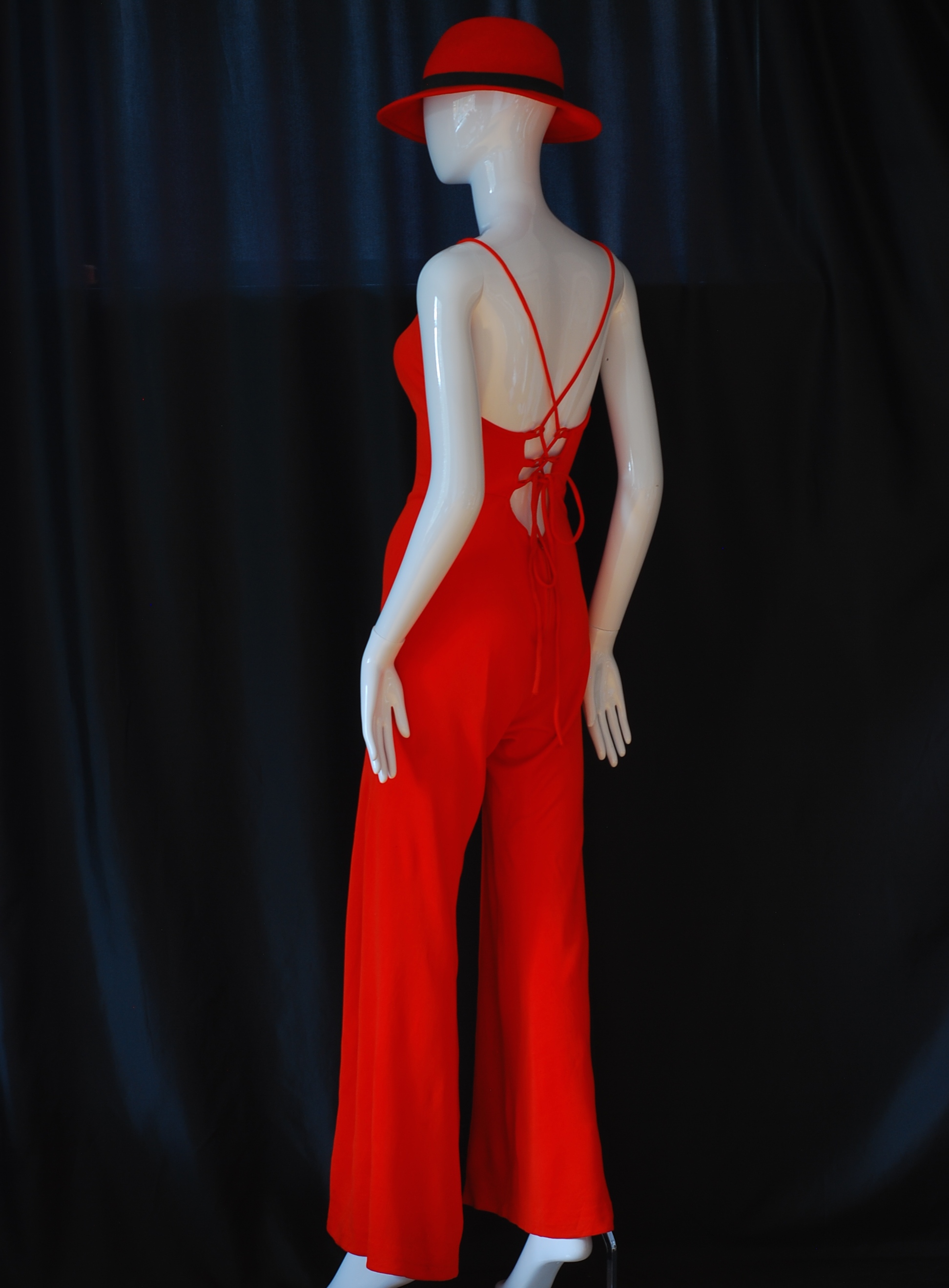 1960’s Orange Bell Bottom Jumpsuit With Laced Back | QUIET WEST