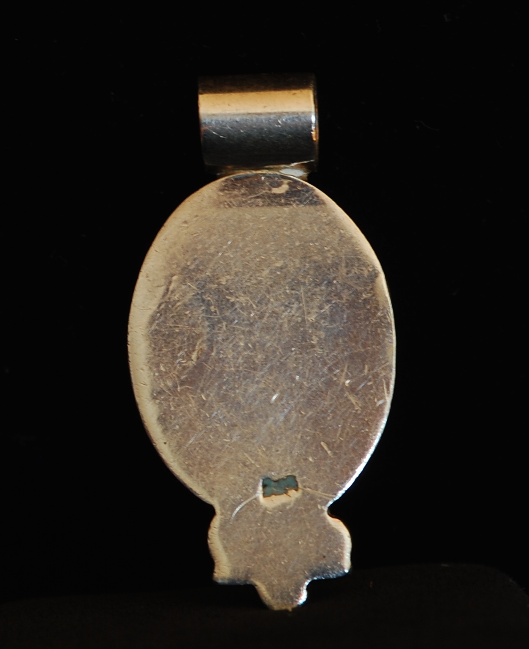 Sterling Silver Large Oval Turquoise Pendant With A Light Matrix - 925 - Image 2