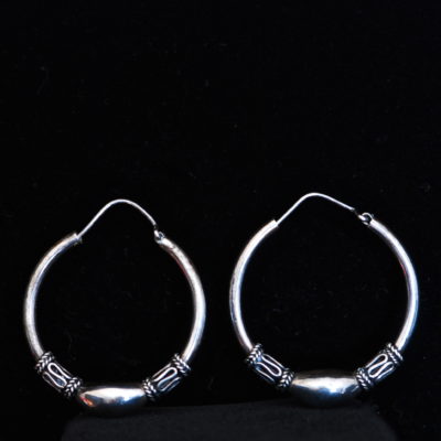 Sterling Silver Persian Style Hoop Earrings