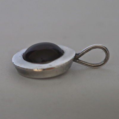 Sterling Silver Purple Garnet Planet Shaped Pendant