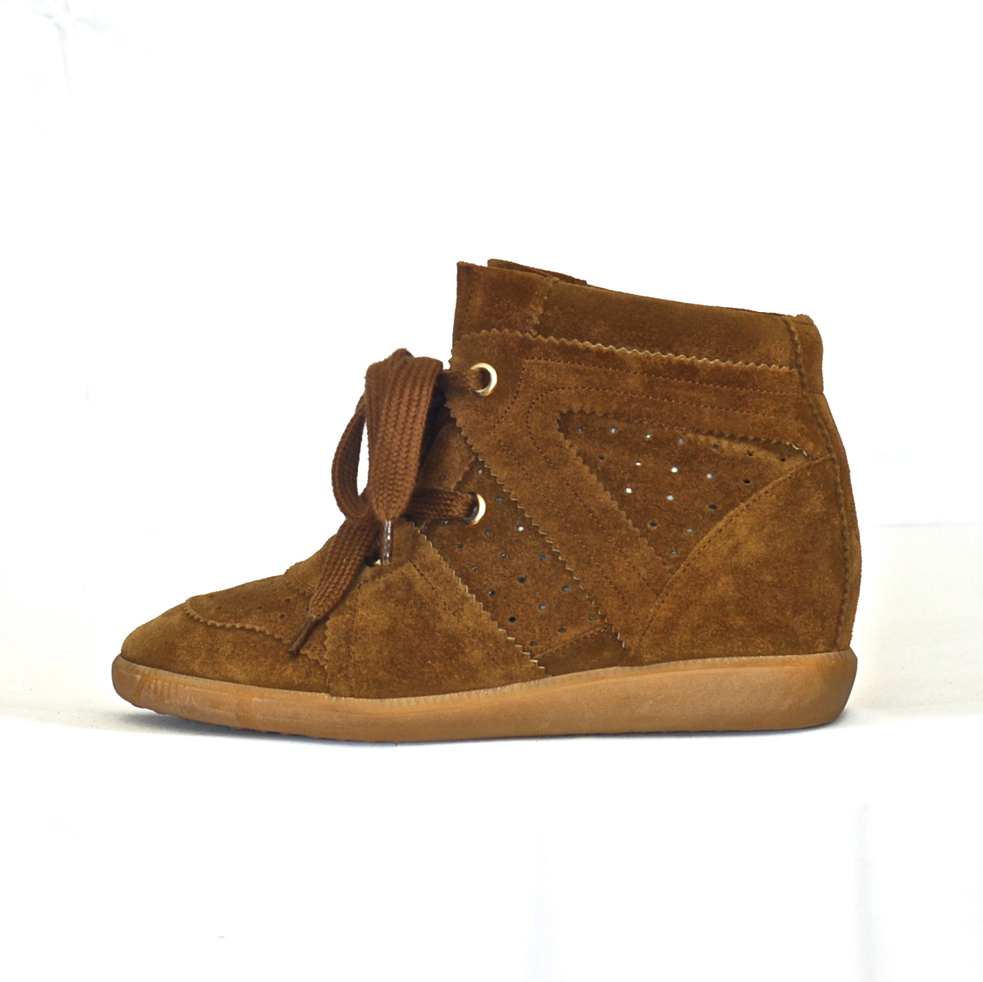 Isabel Marant Sepia Suede Leather Casual Lace Up Ankle Boots | QUIET WEST