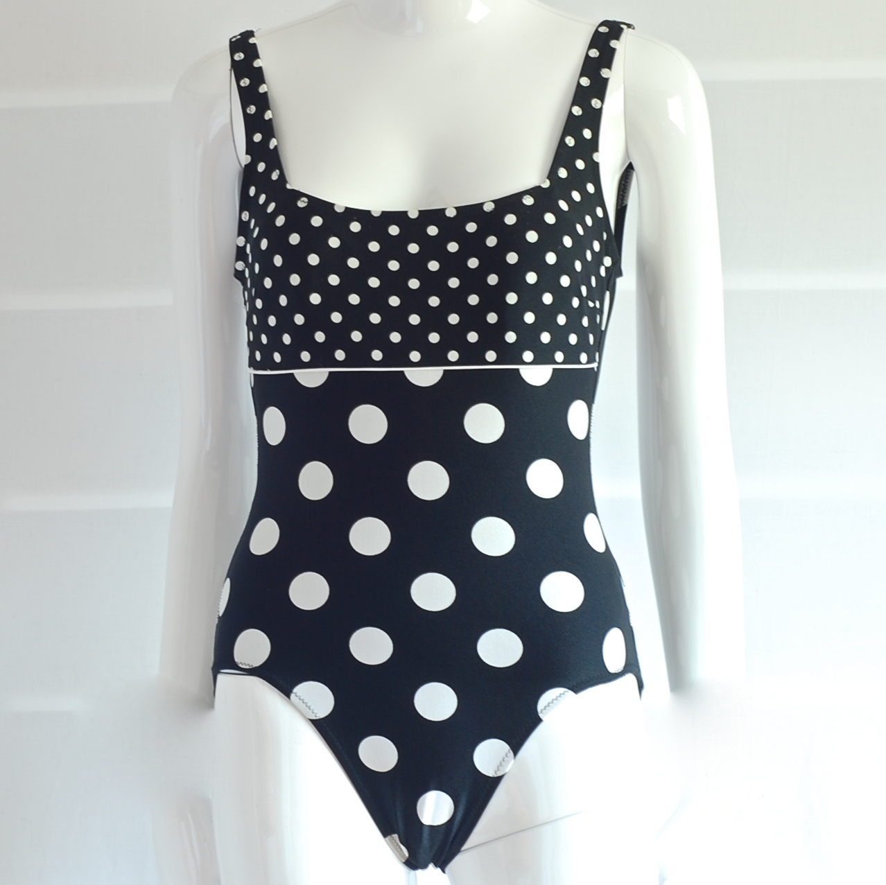 Gottex Classic Black & White Polka Dot One Piece Swimsuit – Israel ...