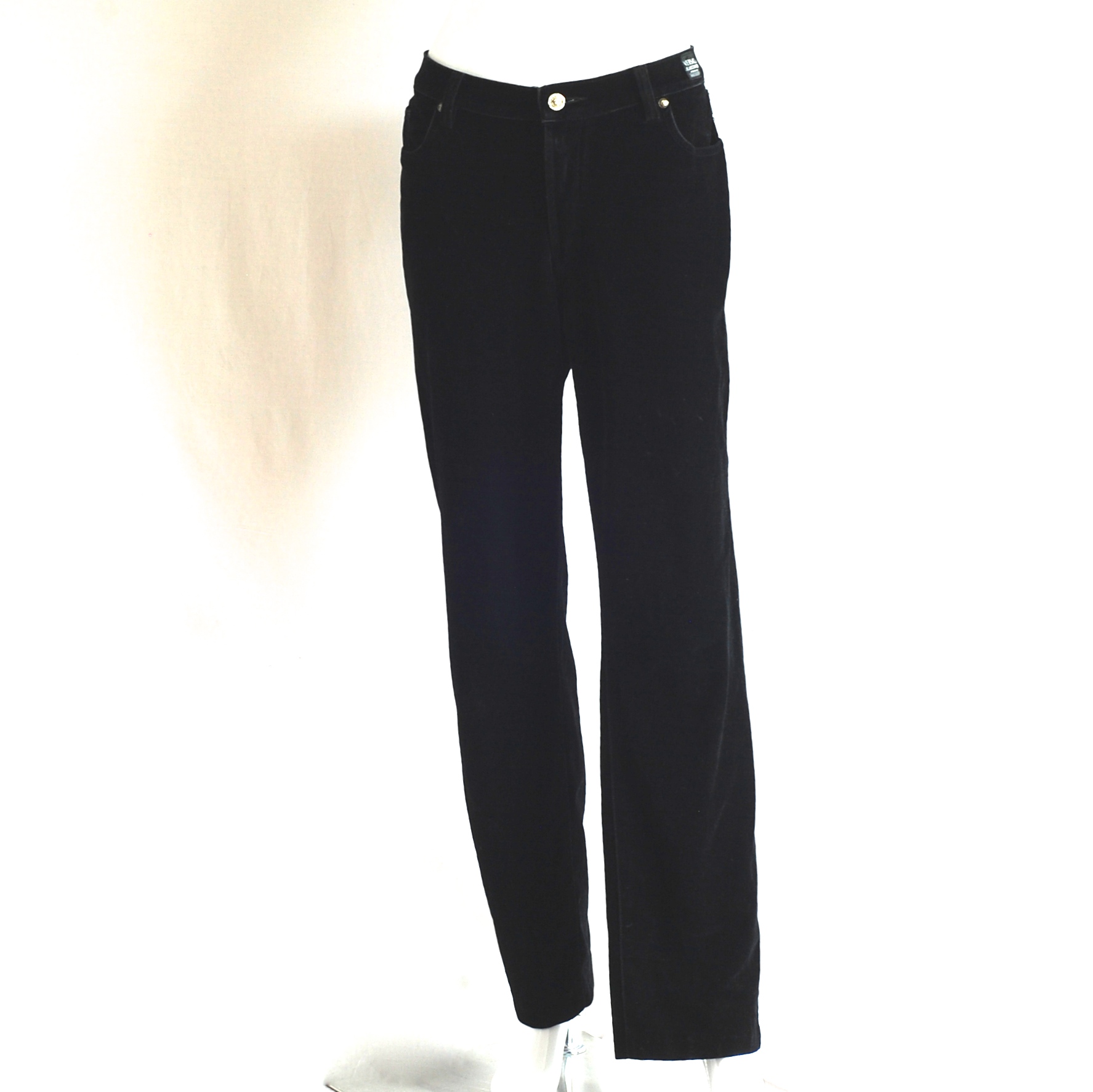 Versace Jeans Couture Casual Black Velour Trousers - Italy