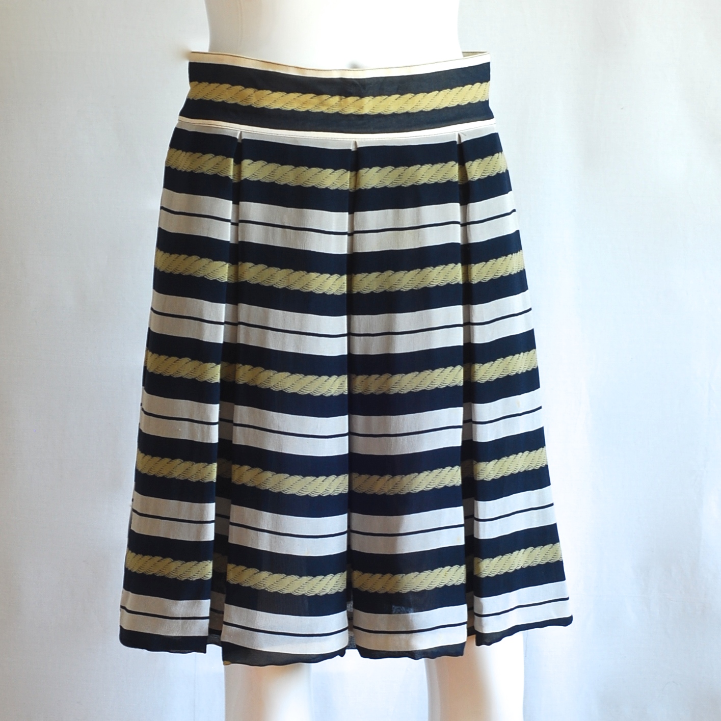 Byblos Knee Length Striped Skirt With Wide Pleats – Italy | QUIET WEST