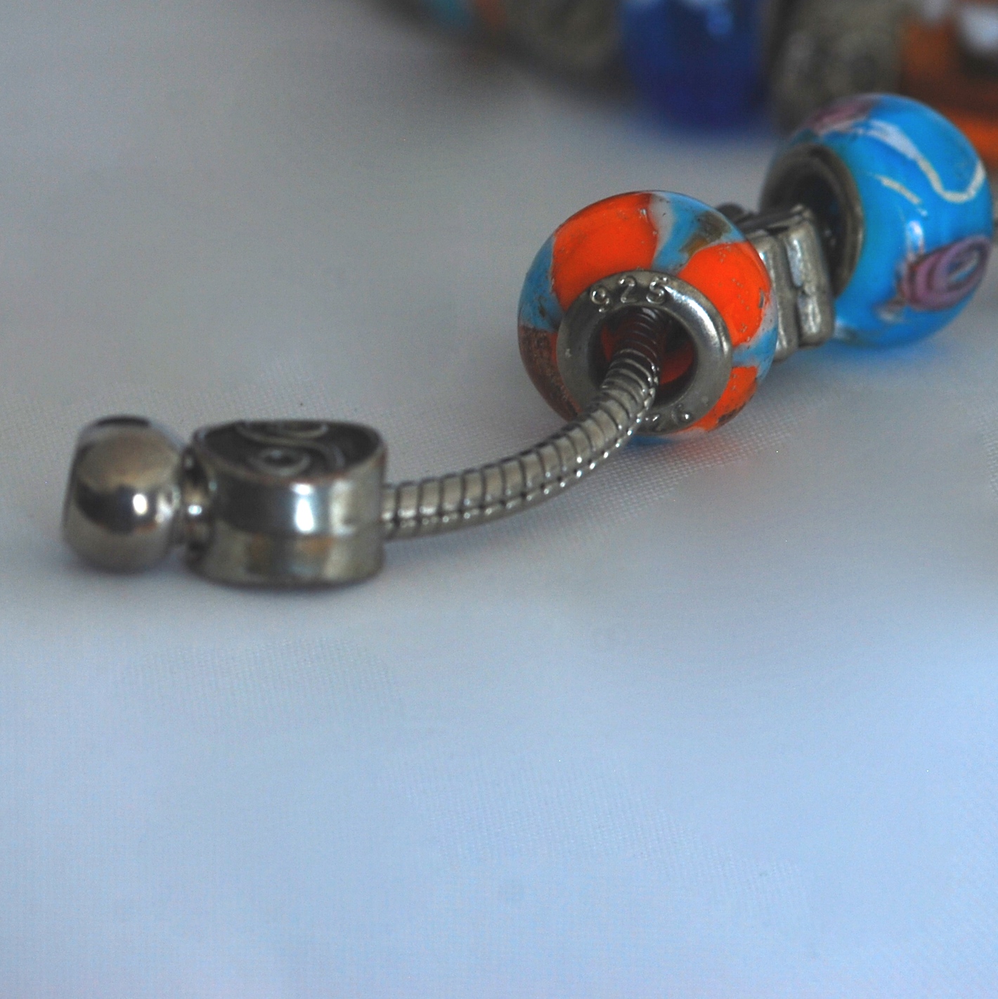 Sterling Silver Charm Bracelet With Multiple 925 Charms - Image 3