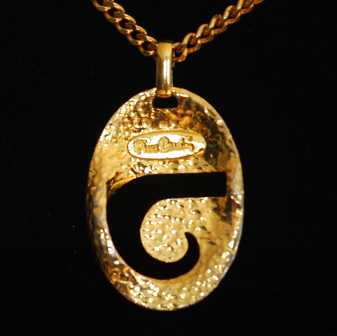 Pierre Cardin Vintage Gold Tone Logo Pendant On A Hobe Chain – Signed ...