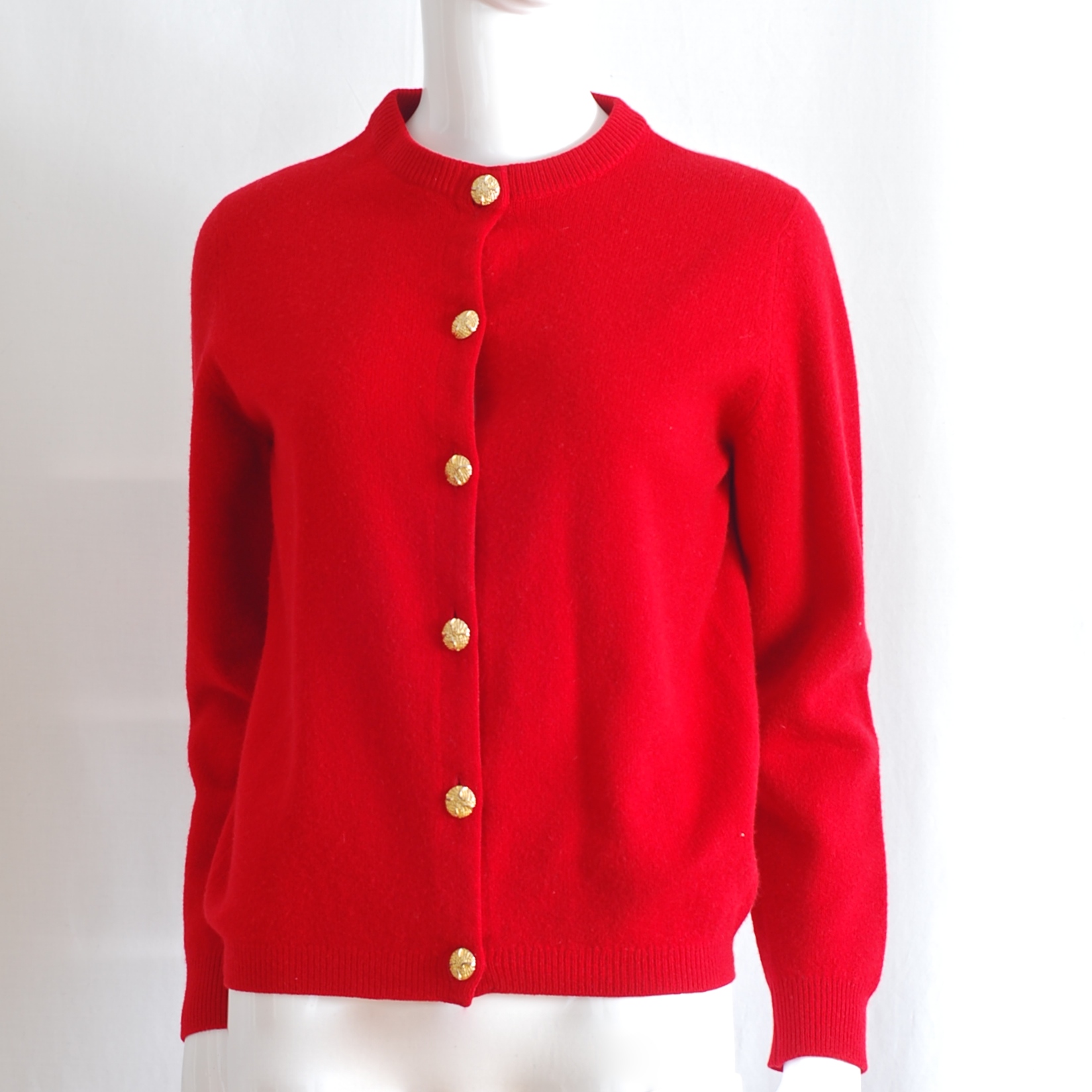 Ballantyne Red Cashmere Cardigan With Gold Tone Buttons – Scotland ...