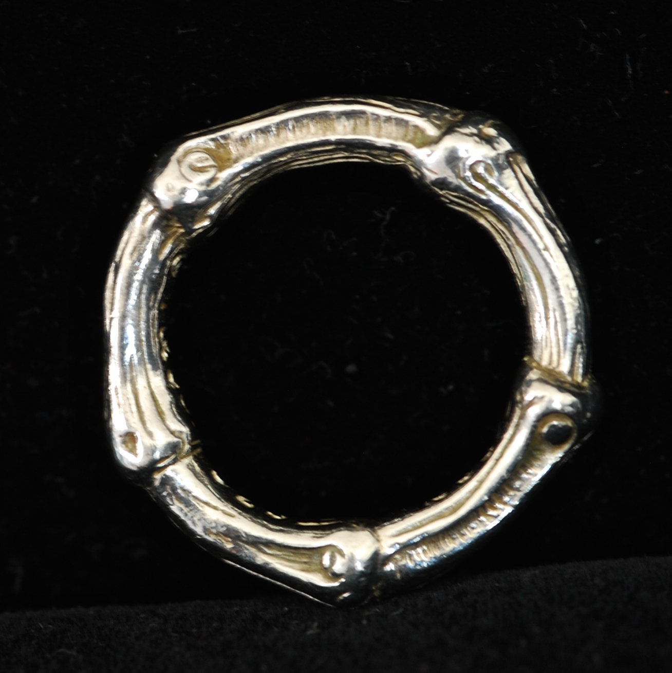 Tiffany & Co. Sterling Silver Scarf Ring In Bone Like Sections