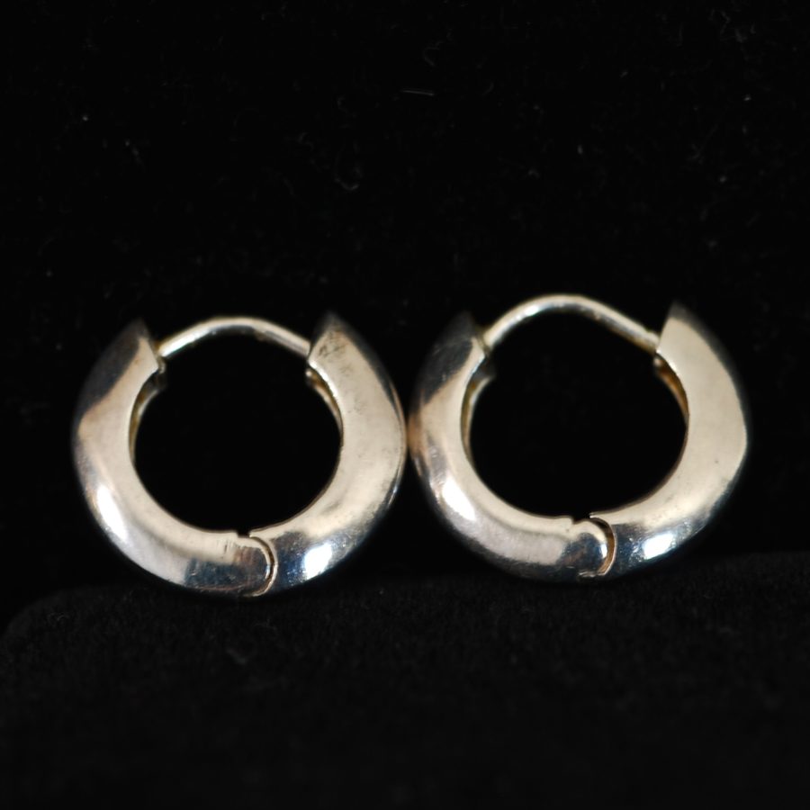 Small Half Inch Sterling Silver Hoop Earrings With Hallmarks | QUIET WEST