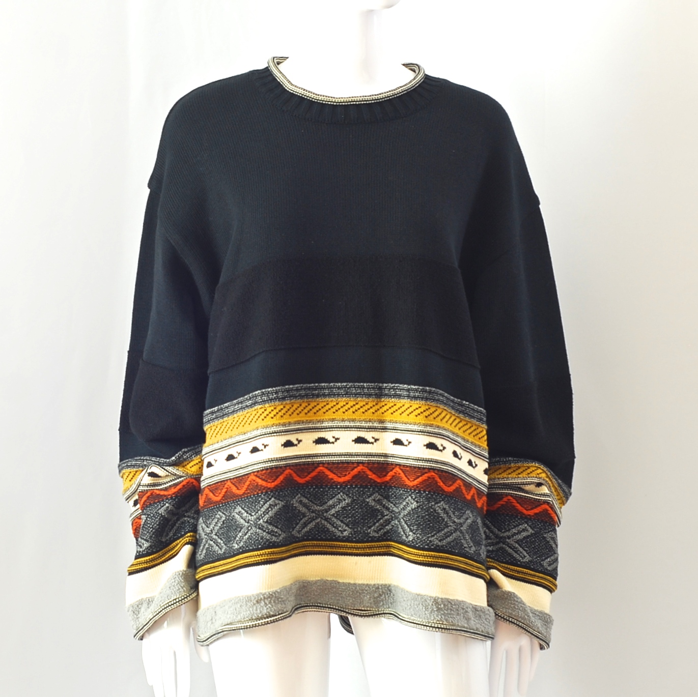 Matsuda Nicole Tokyo Japan Cotton Intarsia Knit Oversize Sweater With ...
