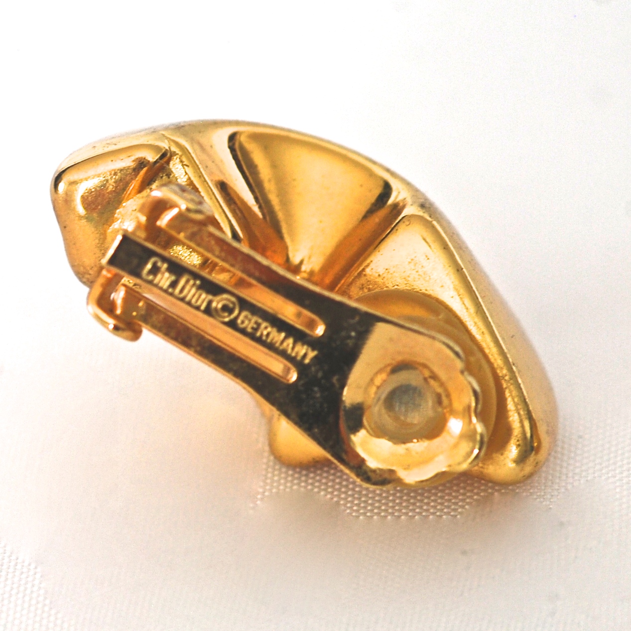 Christian Dior Mid Century Gold Tone Shapely Half Circle Ear Clips ...