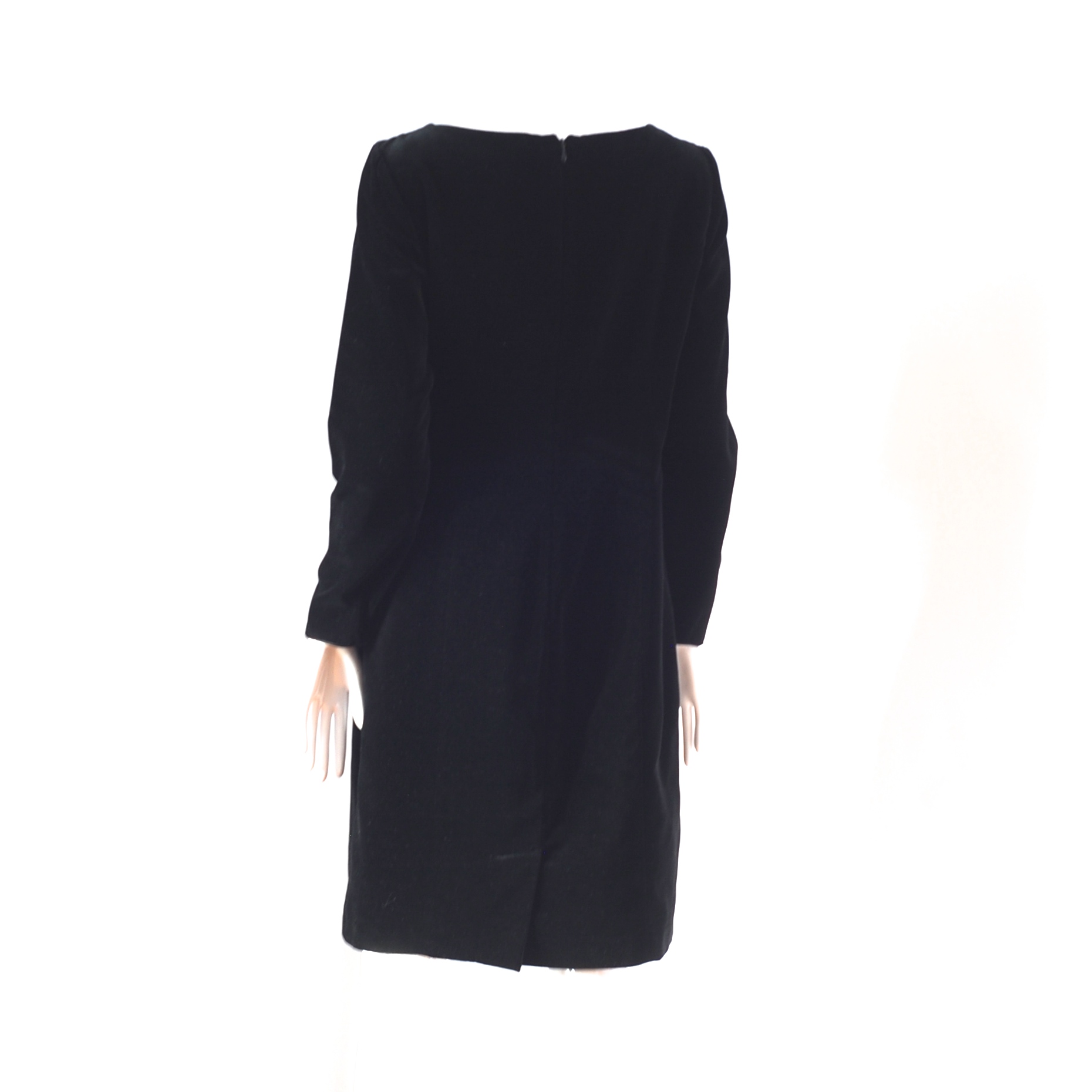 Laura Ashley Chic Black Velvet Dress With Embroidered Neckline – UK ...