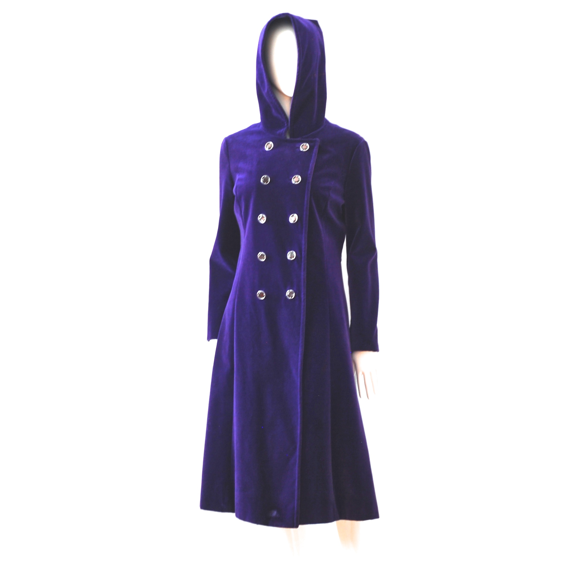 Surrey Classic 1960’s Double Breasted Purple Velvet Coat With Hood ...
