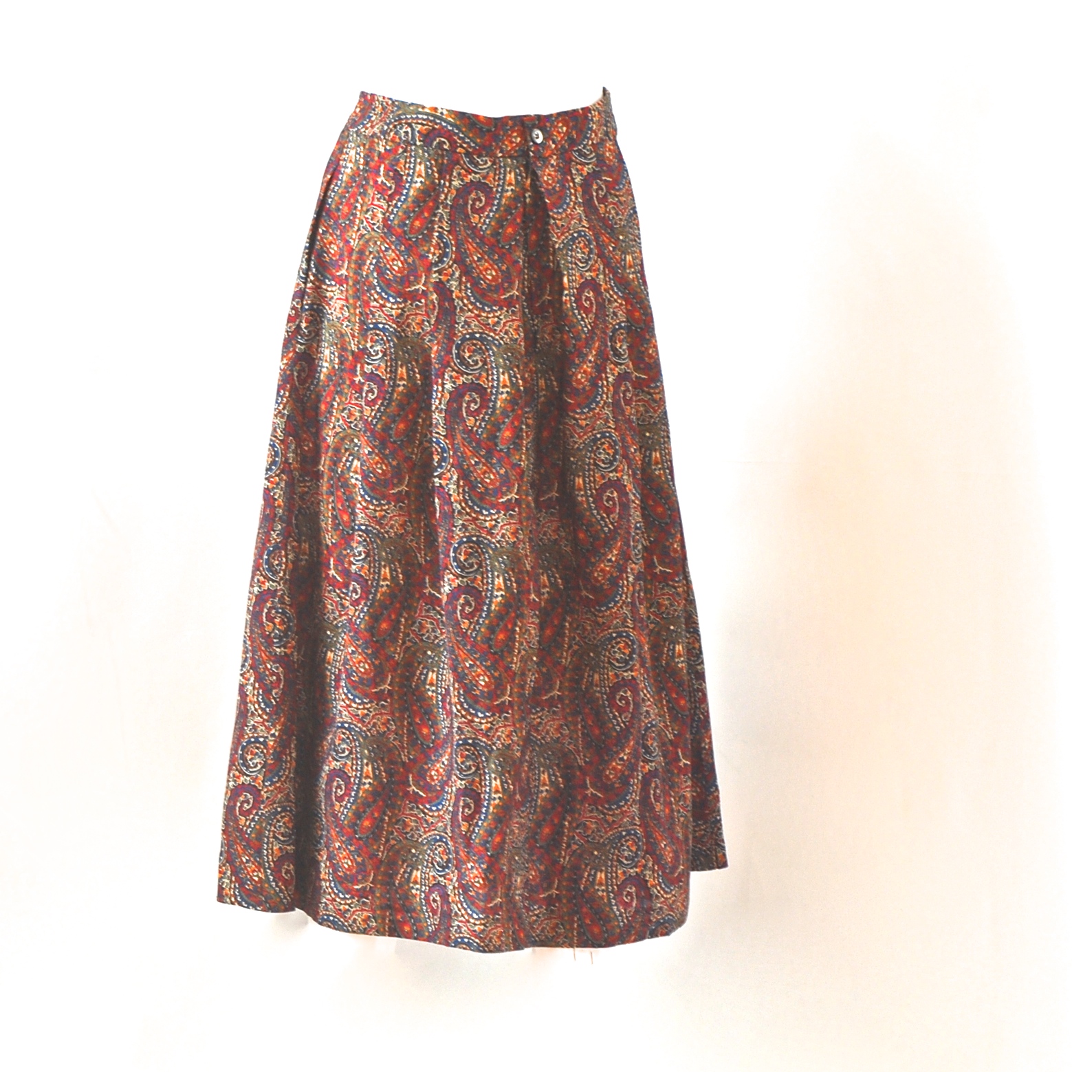 Liberty Of London 1970’s Fine Wool Pleated Paisley Midi Skirt In Fall ...
